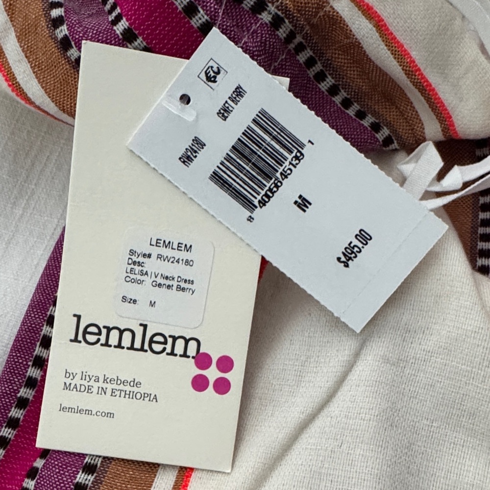 NWT LemLem lelisa V-neck swim cover up Maxi Dress size M - Picture 8 of 10